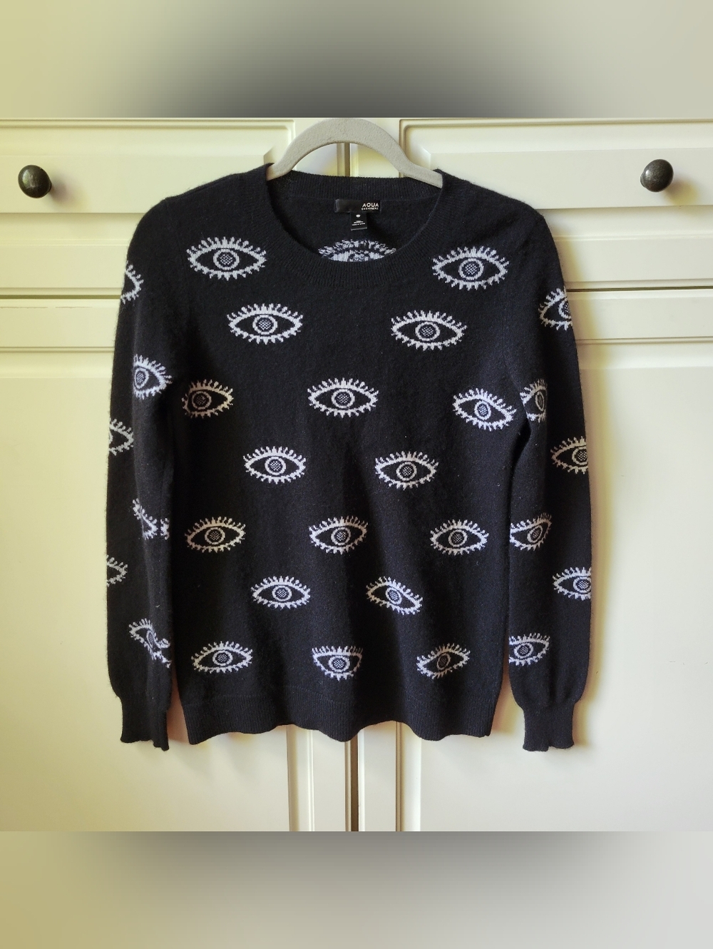 Evil Eye Aqua Cashmere Sweater All Over Print XS